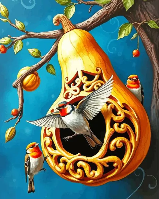 cool gourd birdhouse Diamond Paintings Cool Gourd Birdhouse Diamond Painting