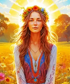Cute Hippie Girl Diamond Painting