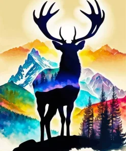 Deer Silhouette Art Diamond Painting