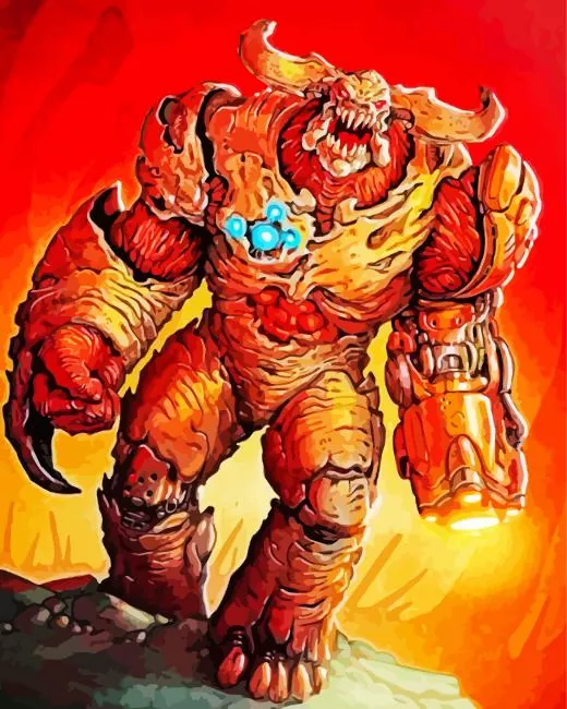 doom 1 cyberdemon art Diamond Paints