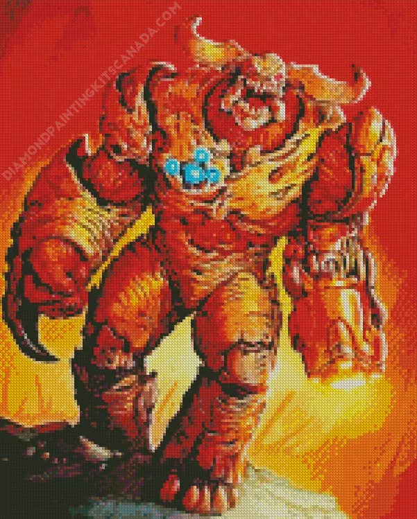 doom 1 cyberdemon art Diamond With Numbers Doom 1 Cyberdemon Art Diamond Painting