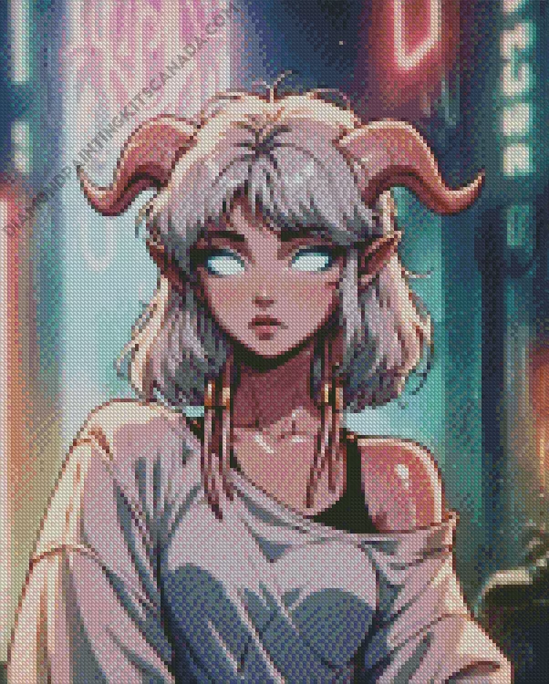 draenei tiefling art Diamond With Numbers Draenei Tiefling Art Diamond Painting