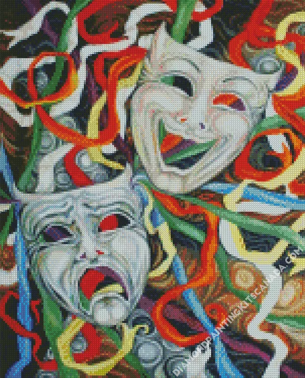 drama masks Diamond By Numbers Drama Masks Diamond Painting
