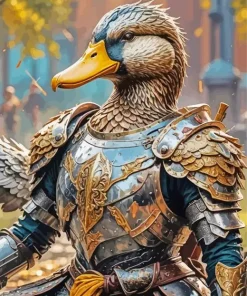 Duck In Armor Art Diamond Painting
