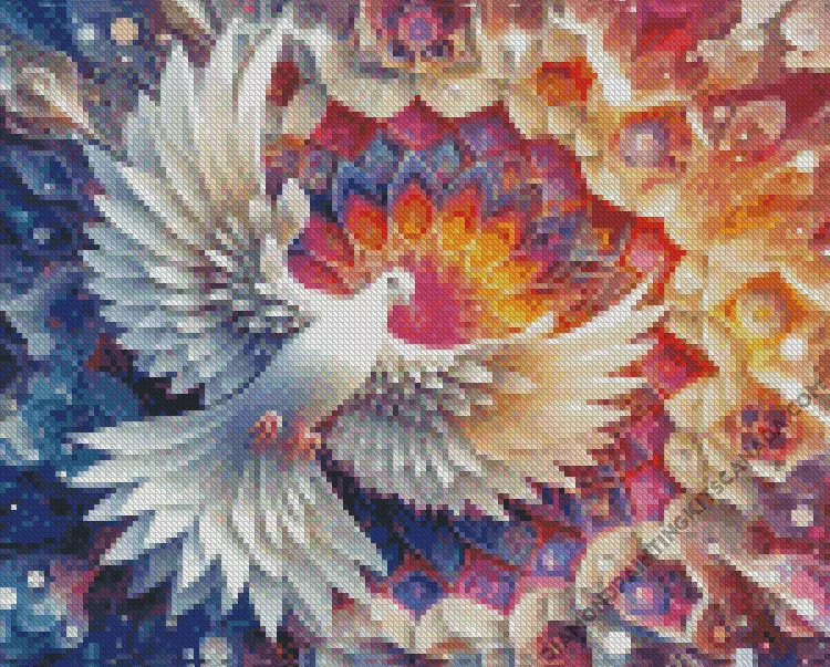 flying dove art Diamond By Numbers Flying Dove Art Diamond Painting