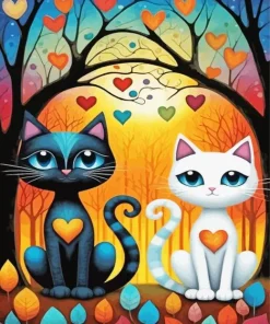 Folk Art Cats Diamond Painting