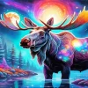 Galaxy Moose Diamond Painting