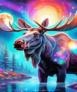 Galaxy Moose Diamond Painting