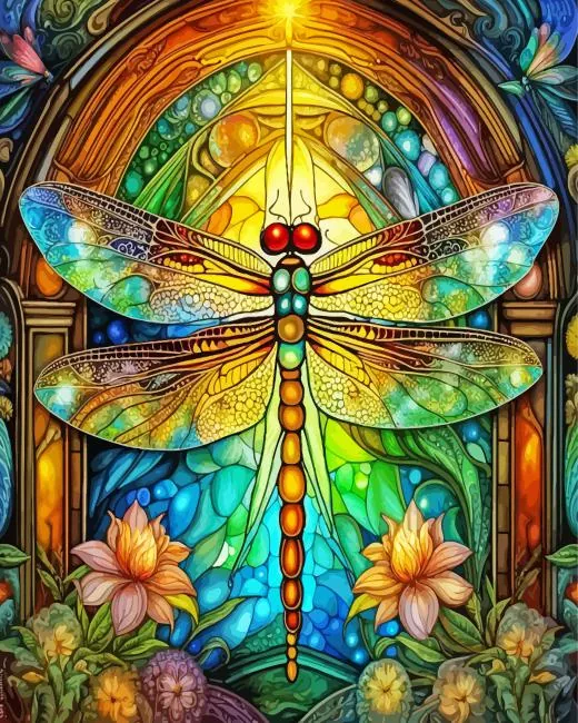 green dragonfly Diamond Paints Green Dragonfly Diamond Painting
