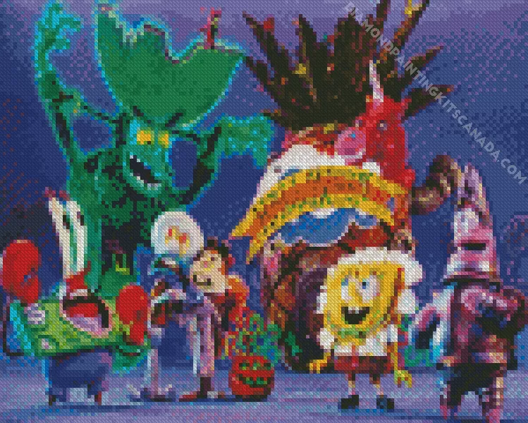halloween spongebob Diamond By Numbers Halloween Spongebob Diamond Painting