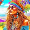 Hippie Girl Diamond Painting