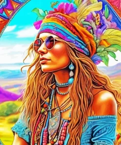 Hippie Girl Diamond Painting