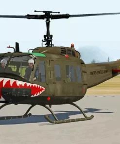 Huey Helicopter With Shark Teeth Diamond Painting