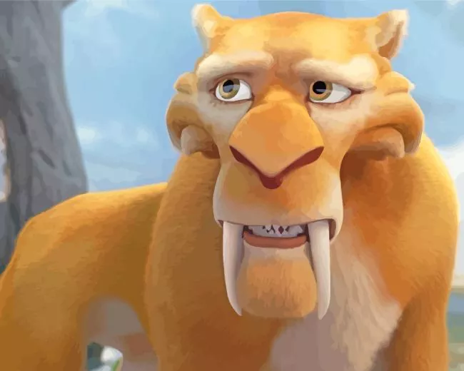 ice age tiger diego Diamond By Numbers Ice Age Tiger Diego Diamond Painting