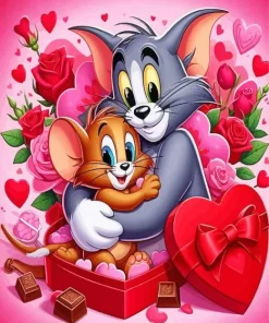 Lovely Tom and Jerry Diamond Painting