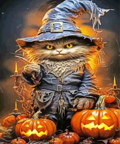 Mad Halloween Cat Diamond Painting