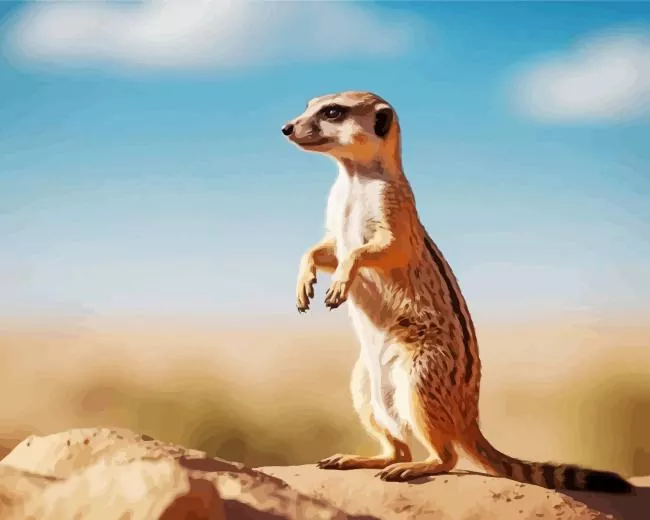 meerkat animal Diamond With Numbers