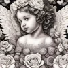 Monochrome Cherub Diamond Painting