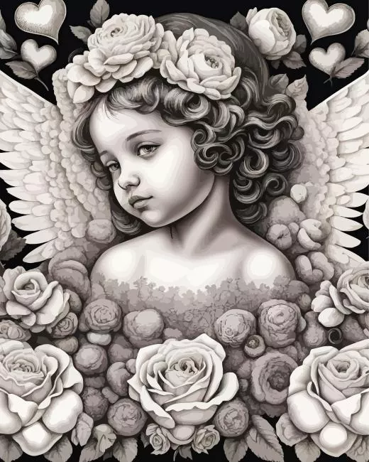 monochrome cherub Diamond Dotz Monochrome Cherub Diamond Painting