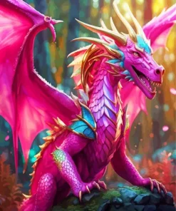 Pink Dragon Diamond Painting