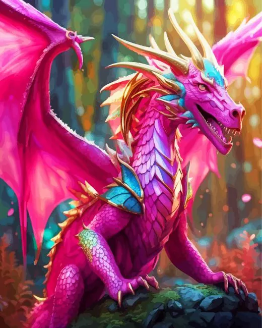 pink dragon Diamond Paints