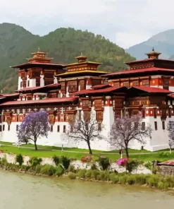 Punakha Dzong Diamond Painting