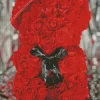 Red Flower Bear Diamond Painting