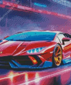 Red Lamborghini Diamond Painting