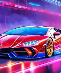 Red Lamborghini Diamond Painting
