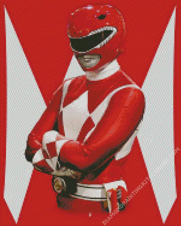 red power ranger Diamond By Numbers Red Power Ranger Diamond Painting