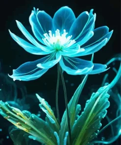 Shiny Blue Flower Diamond Painting