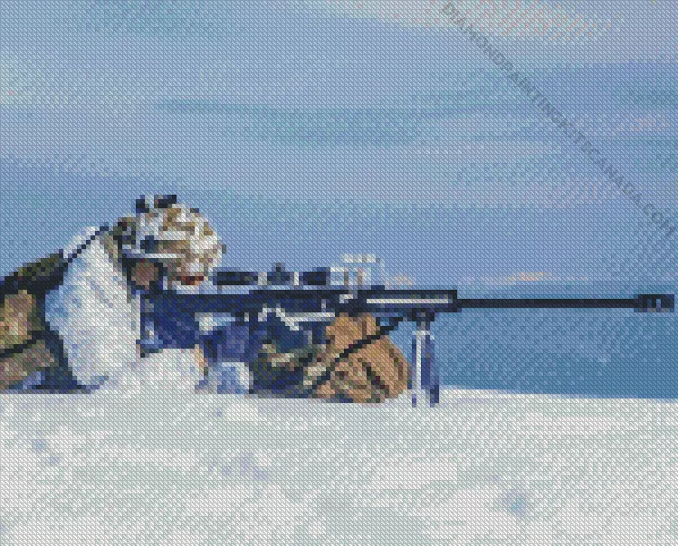 sniper soldier Diamond With Numbers Sniper Soldier Diamond Painting