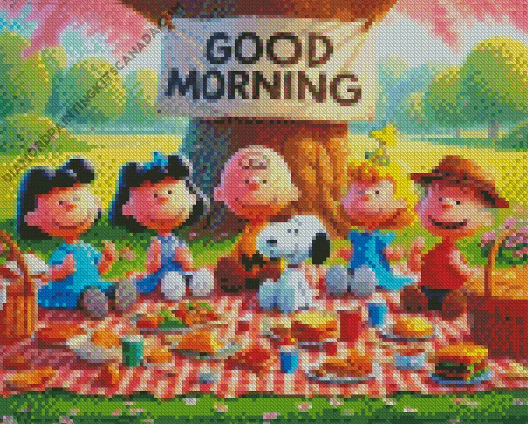 snoopy and friends Diamond By Numbers Snoopy And Friends Diamond Painting