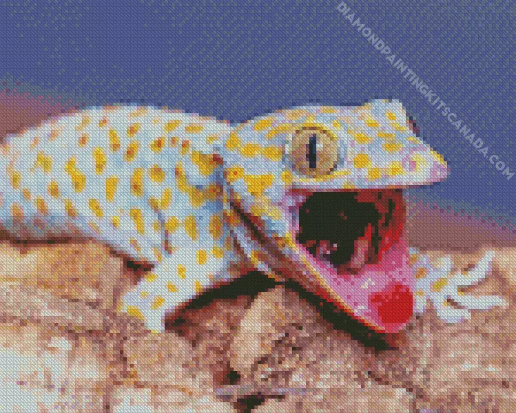 tokay gecko Diamond With Numbers Tokay Gecko Diamond Painting