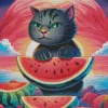 Watermelon Cat Diamond Painting