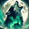 Wolf In The Moon Diamond Painting