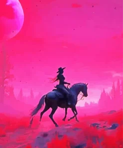 Woman And Horse Silhouette Diamond Painting