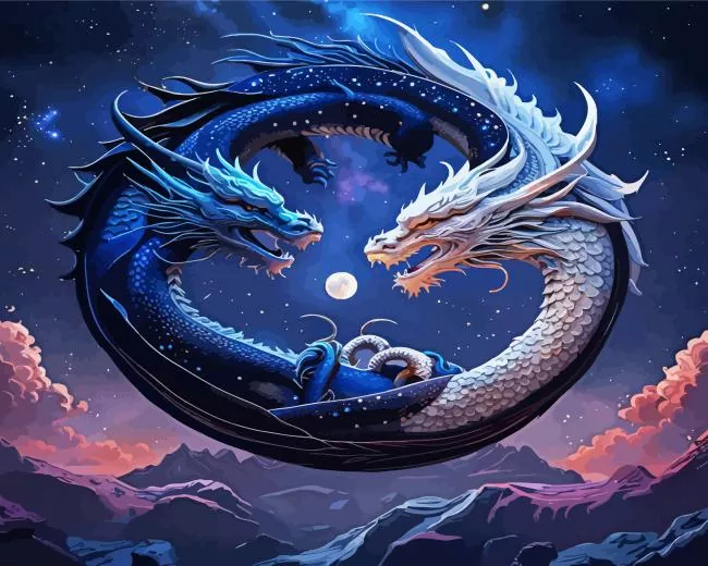 yin yang dragon Diamond Paints