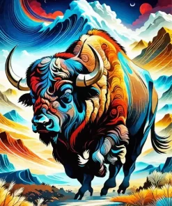 Abstract Buffalo Art Diamond Painting