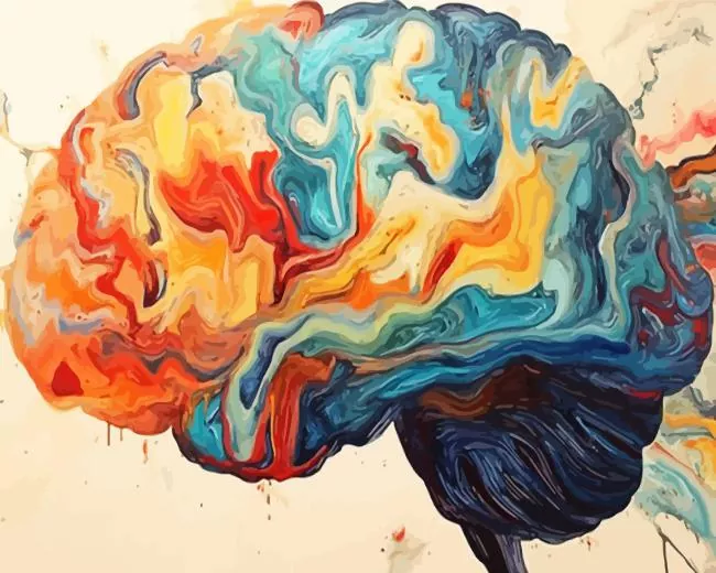 Abstract colorful brain Diamond By Numbers Abstract Colorful Brain Diamond Painting