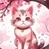 Adorable Pink Cat Diamond Painting