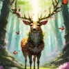 Blooming Buck Antlers Diamond Painting