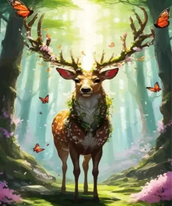 Blooming Buck Antlers Diamond Painting