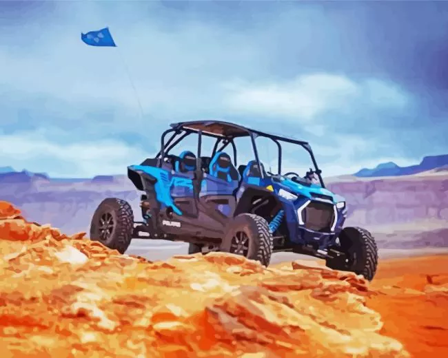 Blue buggy Diamond With Numbers Blue Buggy Diamond Painting