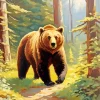 Brown Bear In Forest Diamond Painting