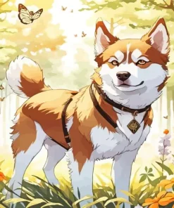 Brown Husky Diamond Painting