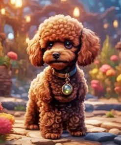 Brown Poodle Diamond Painting