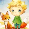 Cartoon Boy And Fox Diamond Painting