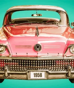 Classic Pink Buick Diamond Painting