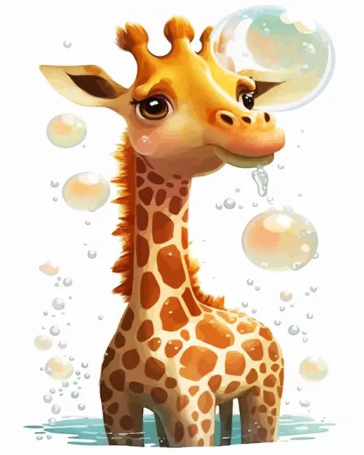 Giraffe Bubbles Diamond By Numbers Giraffe Bubbles Diamond Painting